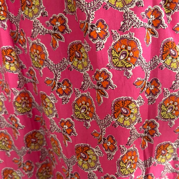 J Crew Tie-waist Cotton Poplin Ratti Pink Blooms Print Maxi Dress Classic Preppy - Picture 8 of 14